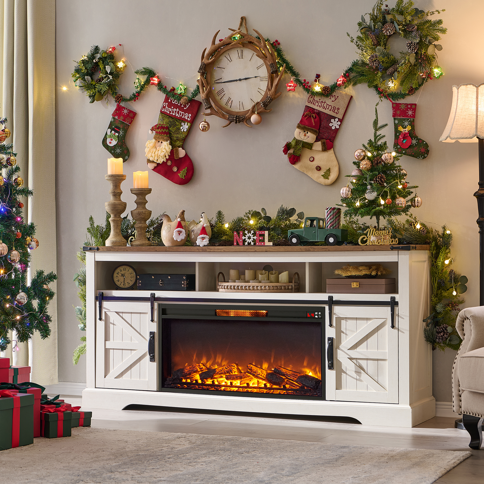 Amazon.com: OKD Fireplace TV Stand for 80 Inch TV, 33