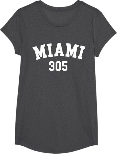 Miniatura 84 de Miami 305 USA American College Font T-Shirt Negro,Azul Marino,Azul Pastel,Arándano,Rojo,Plateado,Hierba,Verde Kelly,Marrón,Verde Oliva,Jaspeado