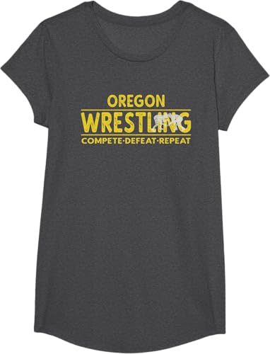Miniatura 79 de Oregon Wrestling - Compete, Defeat, Repeat T-Shirt Negro,Azul Marino,Asfalto,Blanco,Azul Pastel,Arándano,Rojo,Verde Bosque,Verde Kelly,Verde