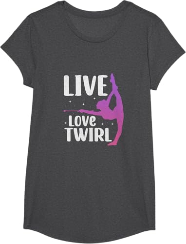 Miniatura 52 de Twirl Baton Twirling Twirler Majorettes T-Shirt Black,Navy Blue,Asphalt Grey,Baby Blue,Cranberry Red,Red,Kelly Green,Brown,Olive Green,Dark Heather