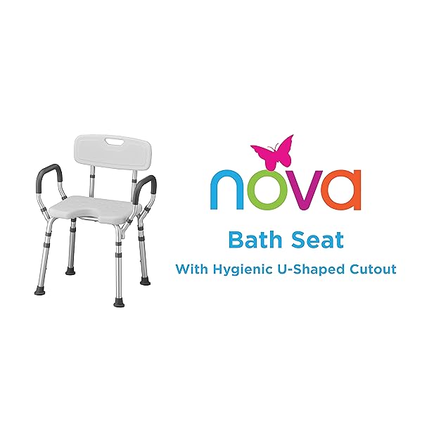 NOVA Medical Products Shower & Bath Chair with Back & Arms & Hygienic