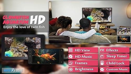 free clown fish aquarium HD - decore seu quarto com um lindo aquário em sua TV HDR 4K, TV 8K e dispo