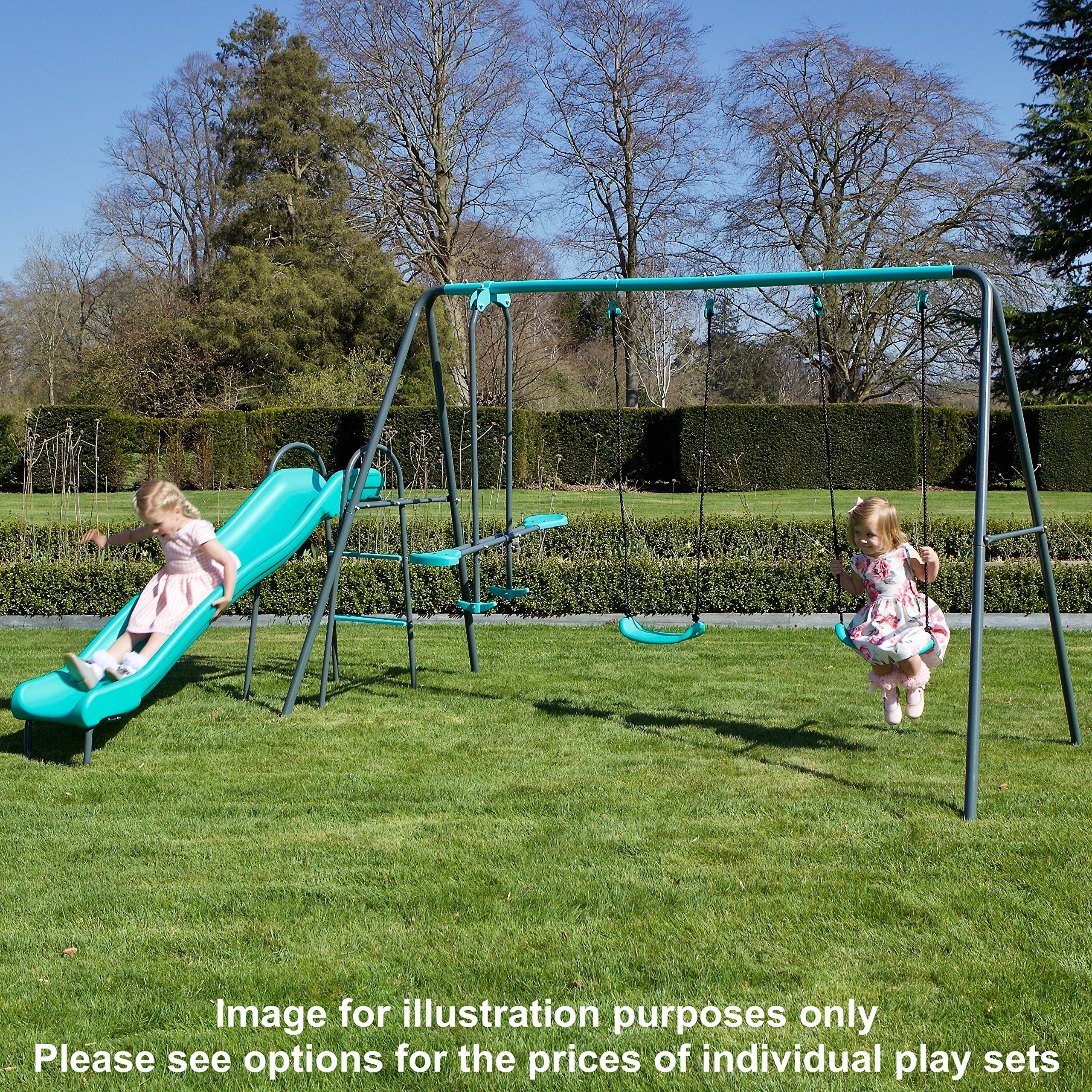 Rebo Children S Metal Garden Play Set Range Single Swing