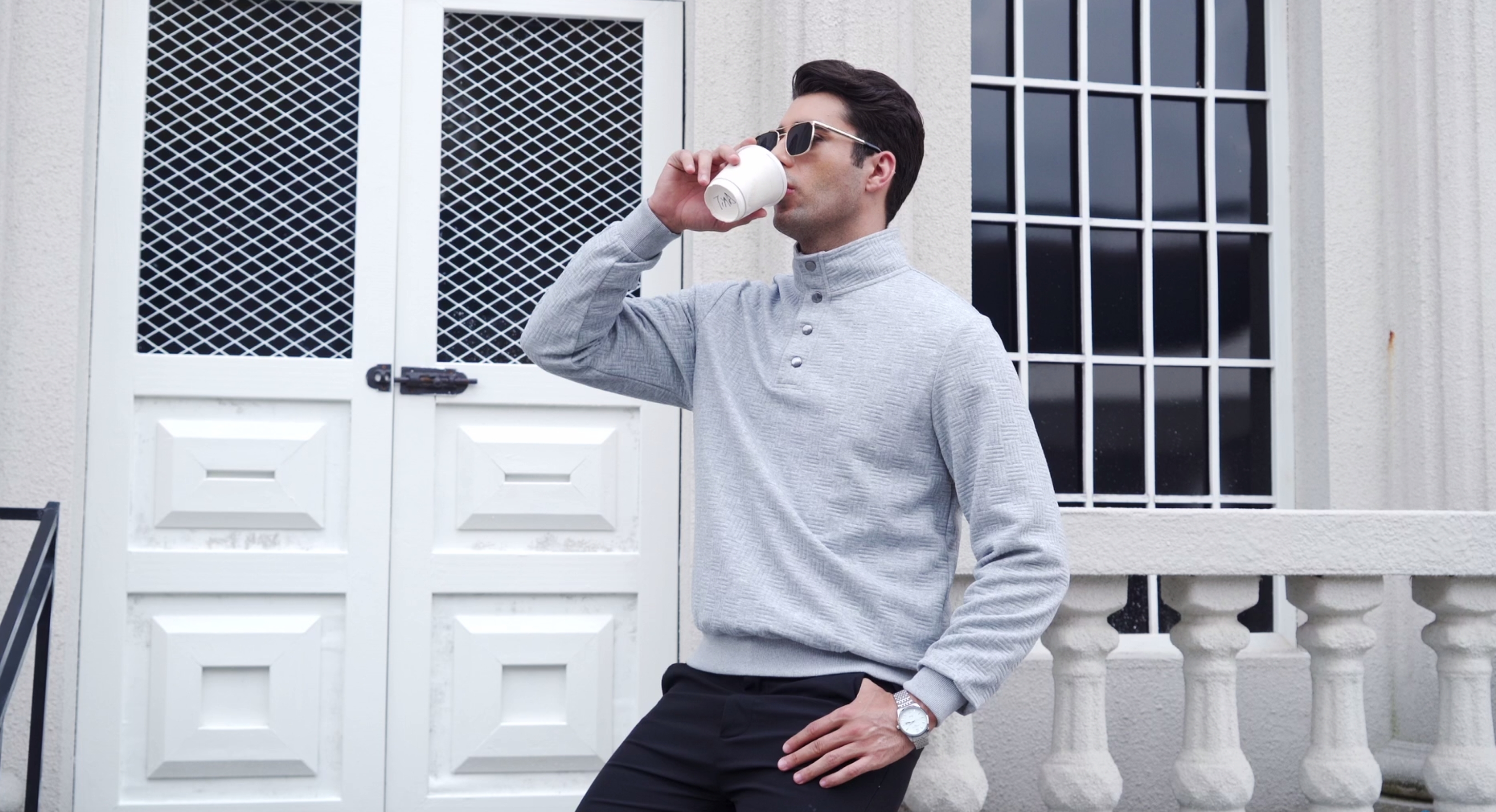 メンズウェア #GENTLEMAN CREW SWEAT - WHITE - Calvin Klein - Brandclub - Calvin Klein Men's The Soft-Touch