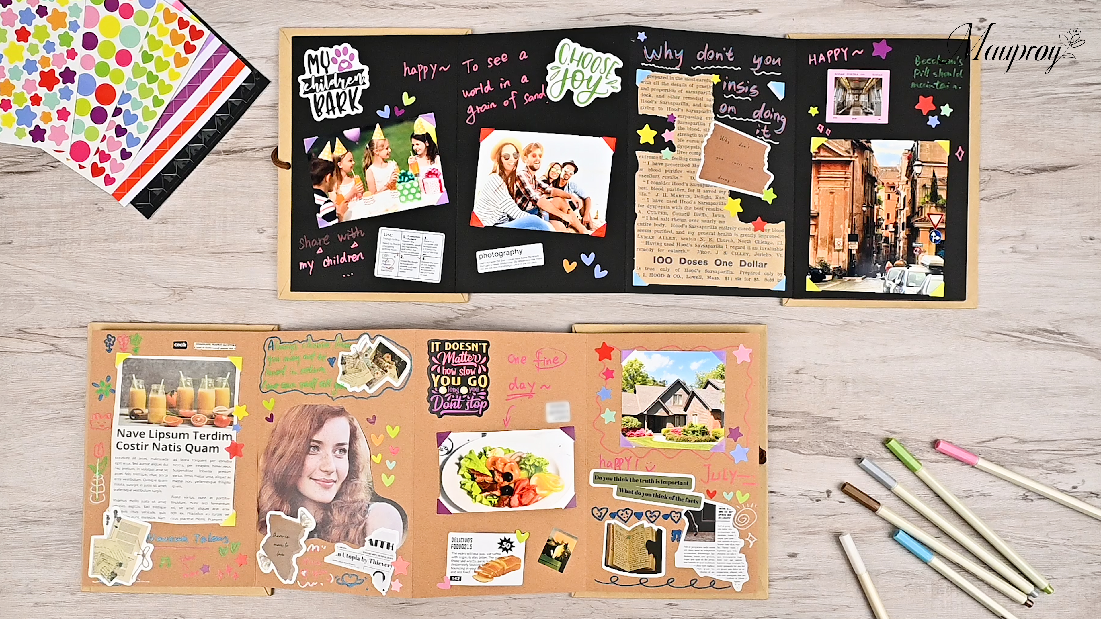 Amazon.com: Mauproy 6 x 8 Inch Small Scrapbook Album with Black