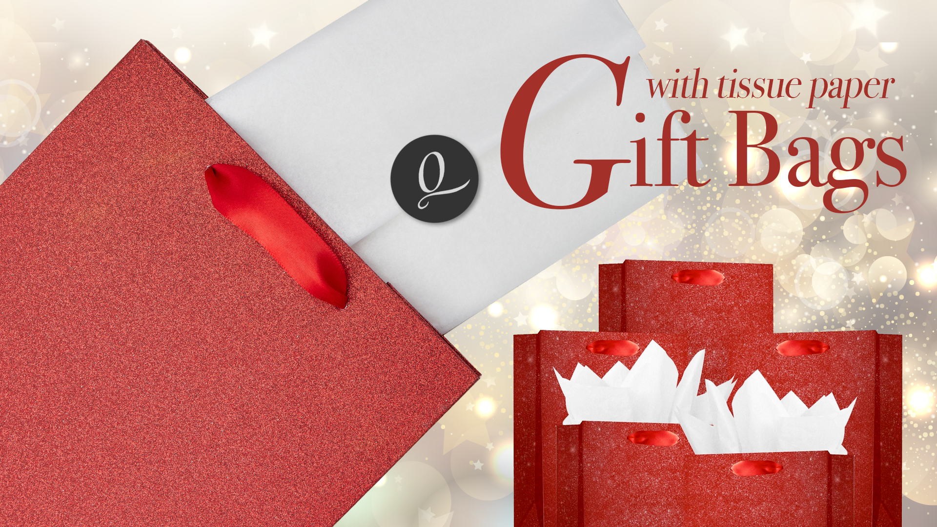 Amazon.com: UNIQOOO 12Pcs Embossed Ruby Red Glitter Christmas Gift