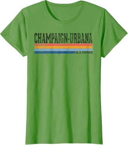 Miniatura 4 de clásico 1980s estilo champaign-urbana Illinois T Shirt, Blanco