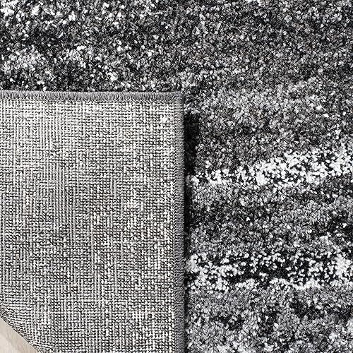 Miniatura 5 de SAFAVIEH, colección Adirondack - Alfombra decorativa de 4 x 6 pies, plateadanegra, abstracta, moderna, no desprende pelo, de fácil cuidado, para