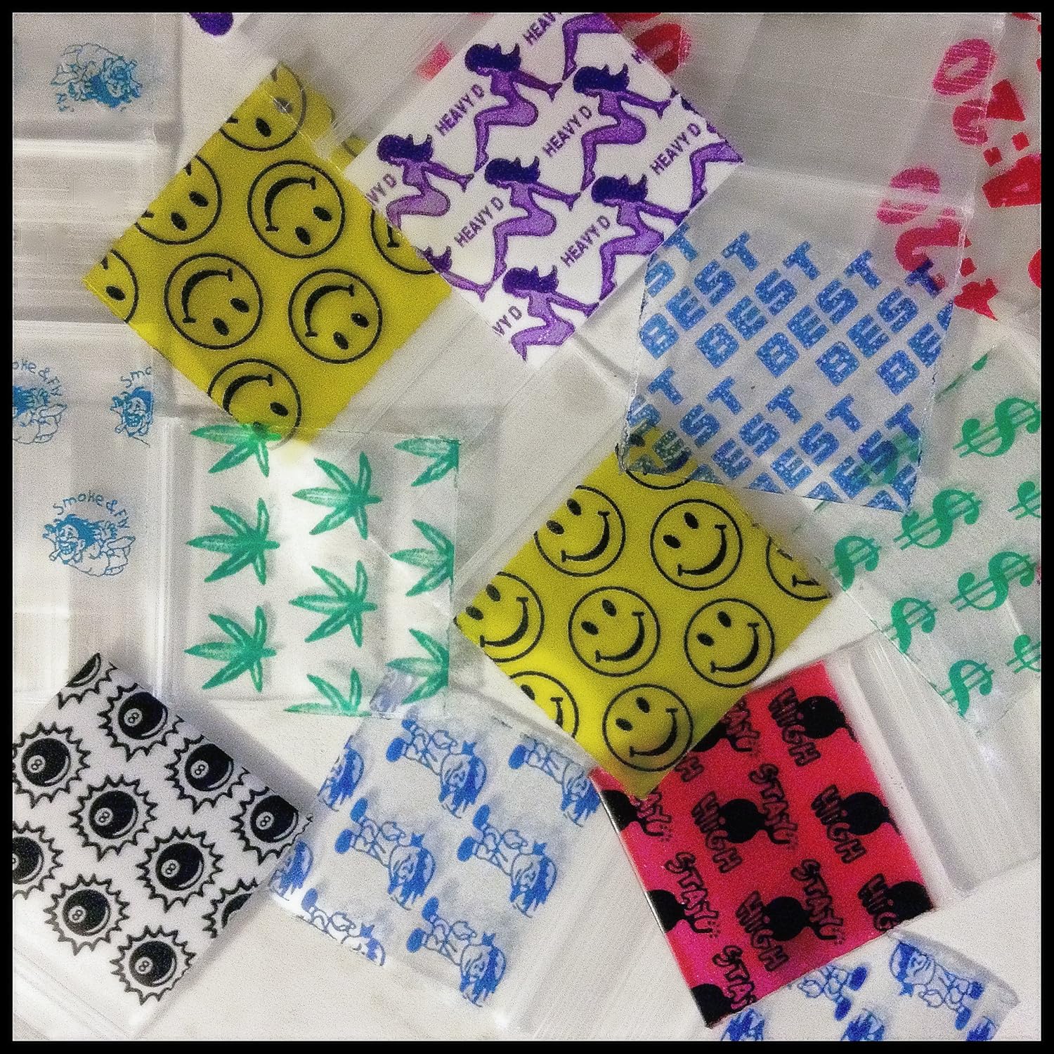 Mini Ziplock Baggies 1010 1000 Bags 10 Designs Apple Get Real ...