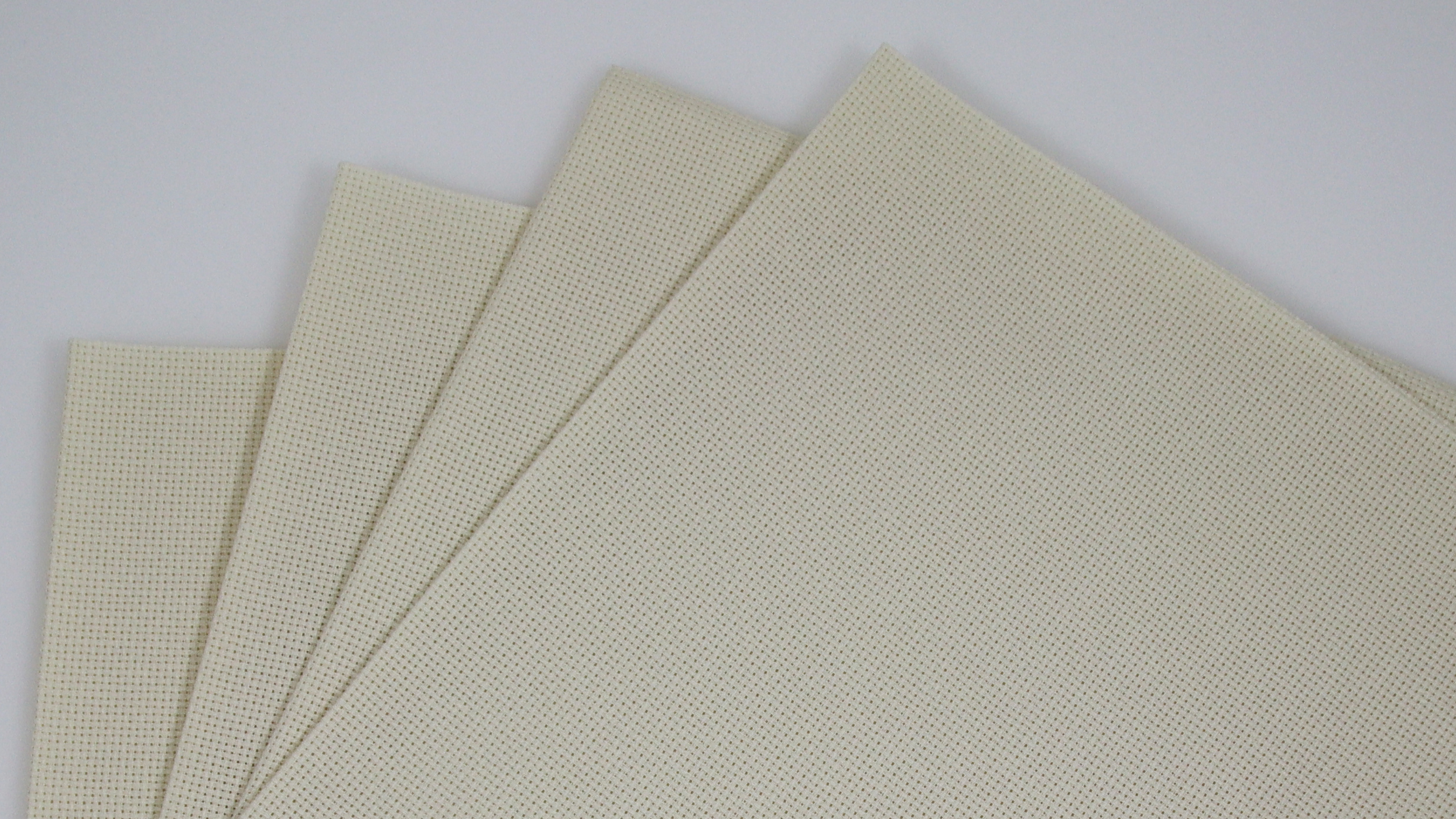 Image of KCS 4 /6 pc of 12 inch x 18 inch 30cmx45cm 16CT Counted Cotton Aida Cloth Cross Stitch Fabric (Cream, 4 pc)