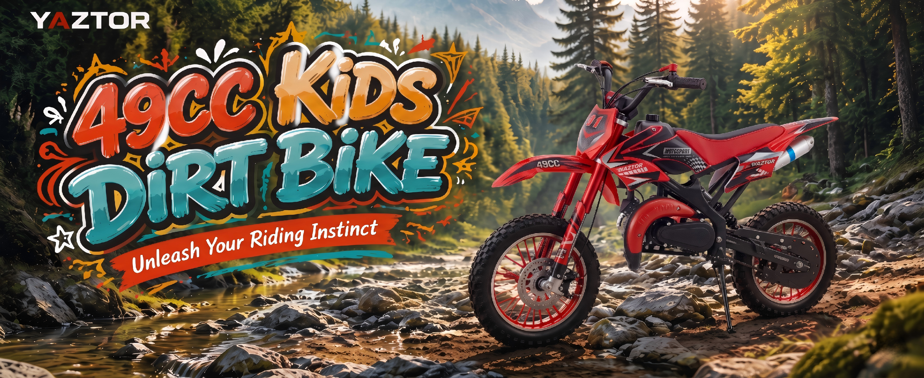 Amazon.com: YAZTOR 49cc 2-Stroke Gas Dirt Bike for Kids 8-14, Mini