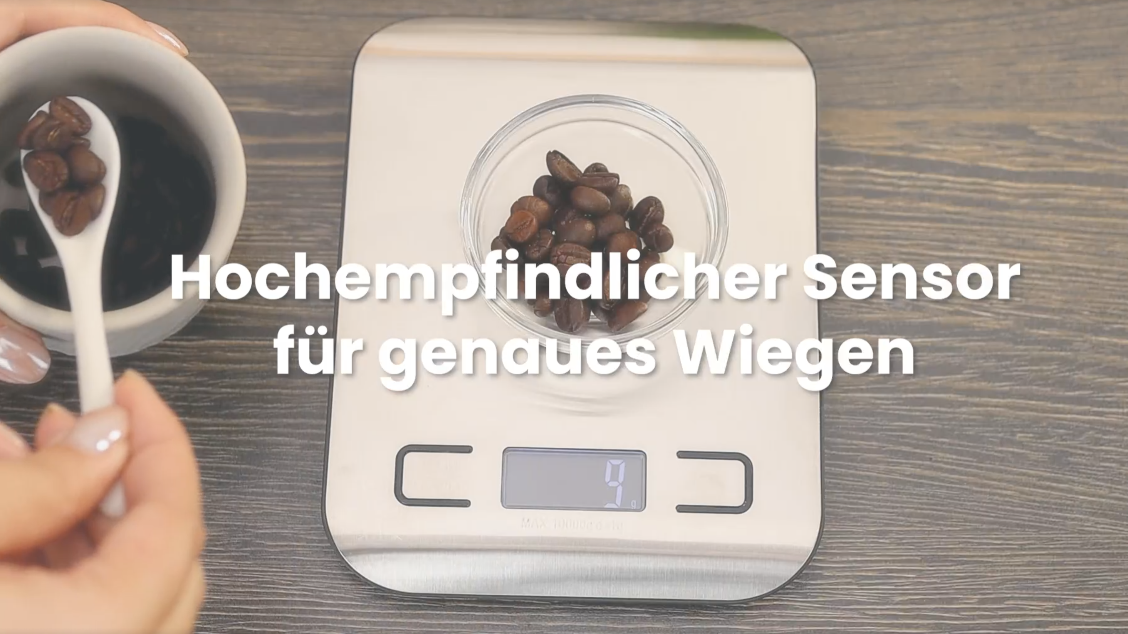 Bilancia Da Cucina Digitale Ricaricabile USB LEBENLANG - Fino A 10 Kg, Precisione 1g, Conte Calorie
