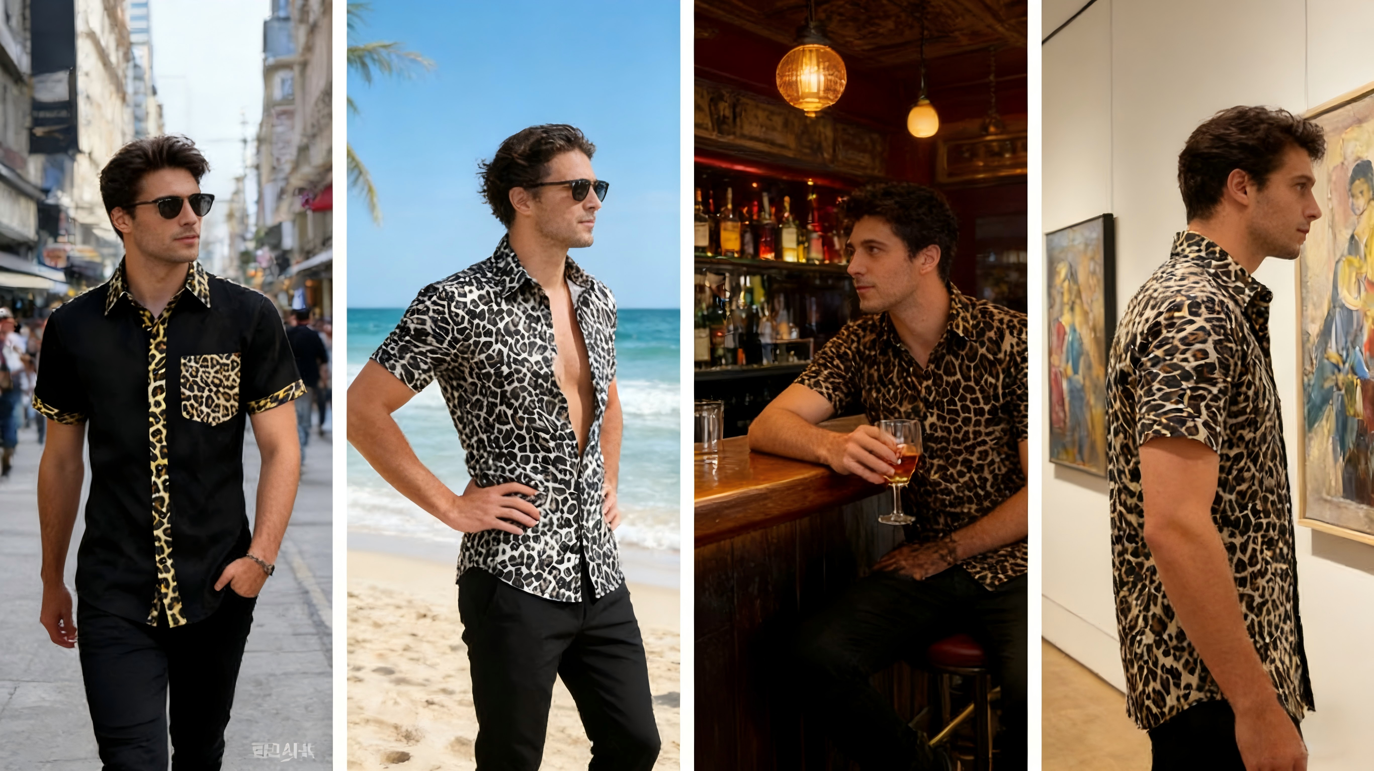juemi　crazy　leopard shirt JM LEOPARD FUR OPEN COLLAR SHIRT – The Real McCoy's