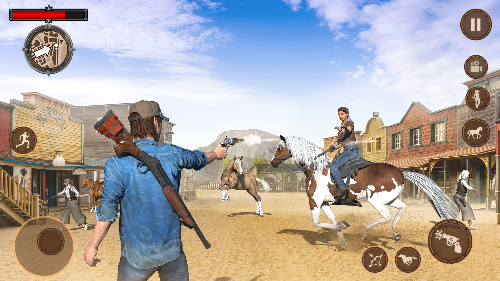 Wild West Cowboy Gunfighter Shooter Games 2026: Temple horse run 3D ...