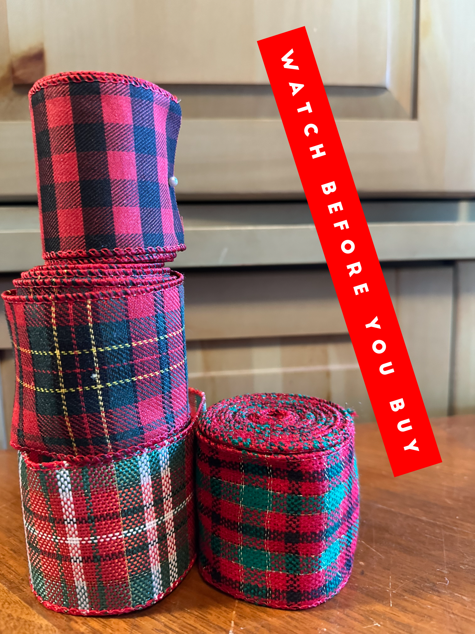 Honest Ribbon Watch Honest review of Christmas Red plaid ribbons on Amazon Live