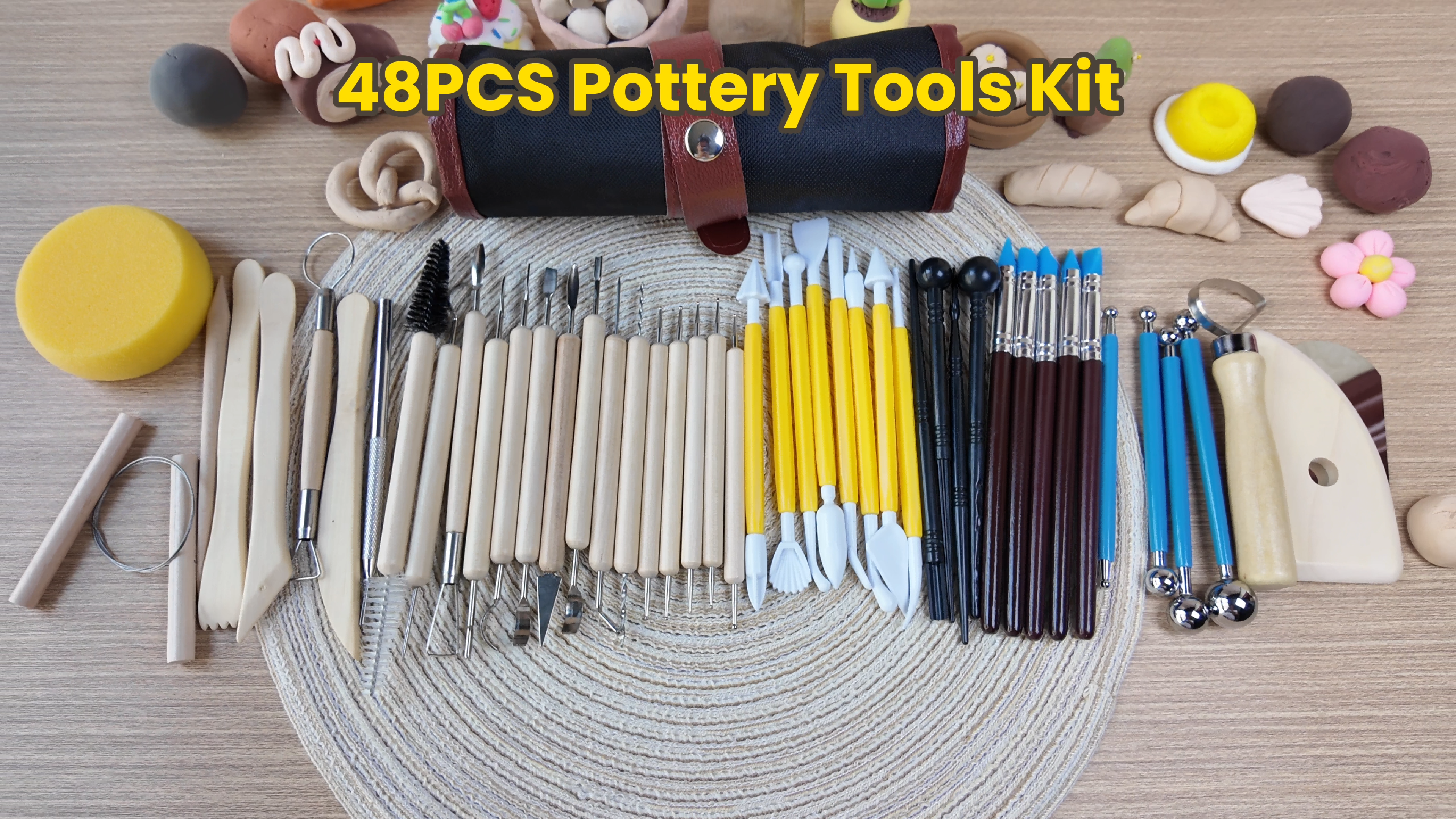 Asddcavvf Précise Poterie Polyvalente Nervures & Taille Céramique & Poterie Four Pour Poterie à La Maison Sculpture Centrage Argile Écran Sculptant Mini Piste Poteaux De Clôture 6 Pieds