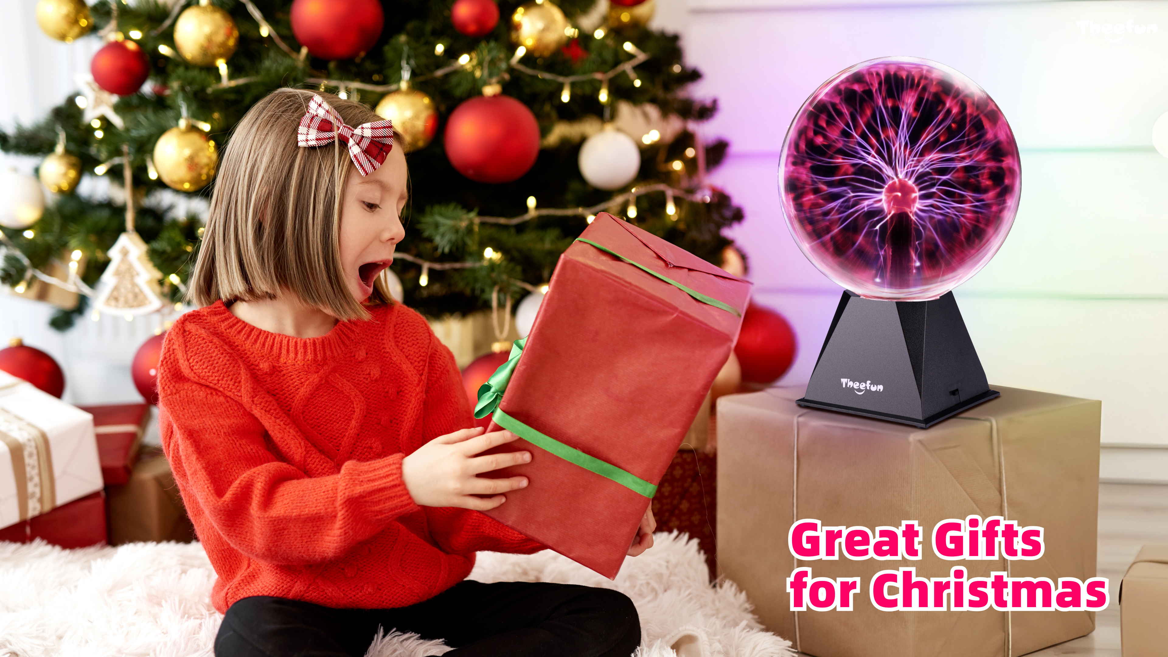 Theefun Blue Plasma Ball: 6 Inch Plasma Globe Touch & Sound