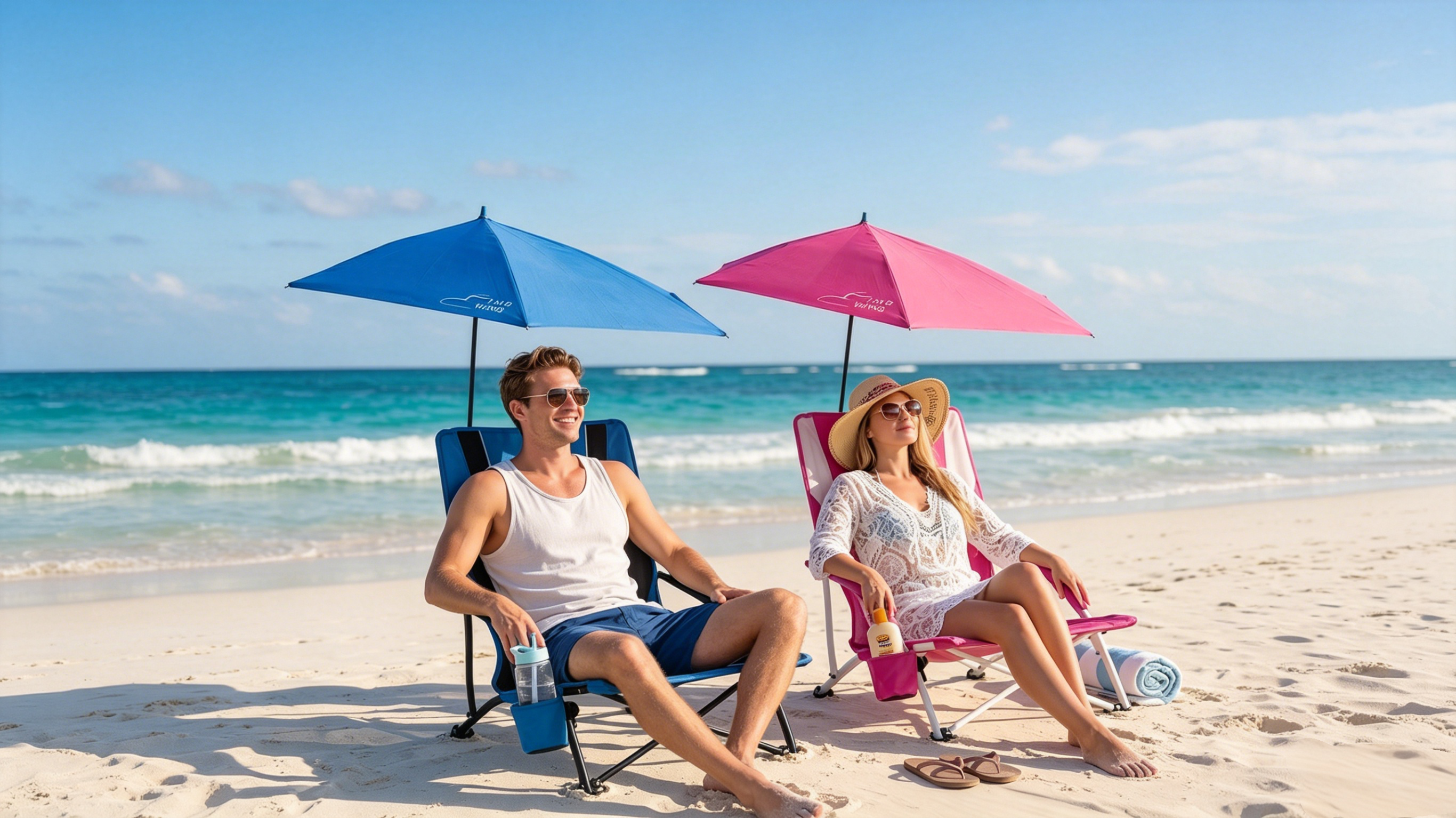 FAIR WIND 2-Pack Silla de Playa con Sombrilla 360° para Adultos miniatura 7