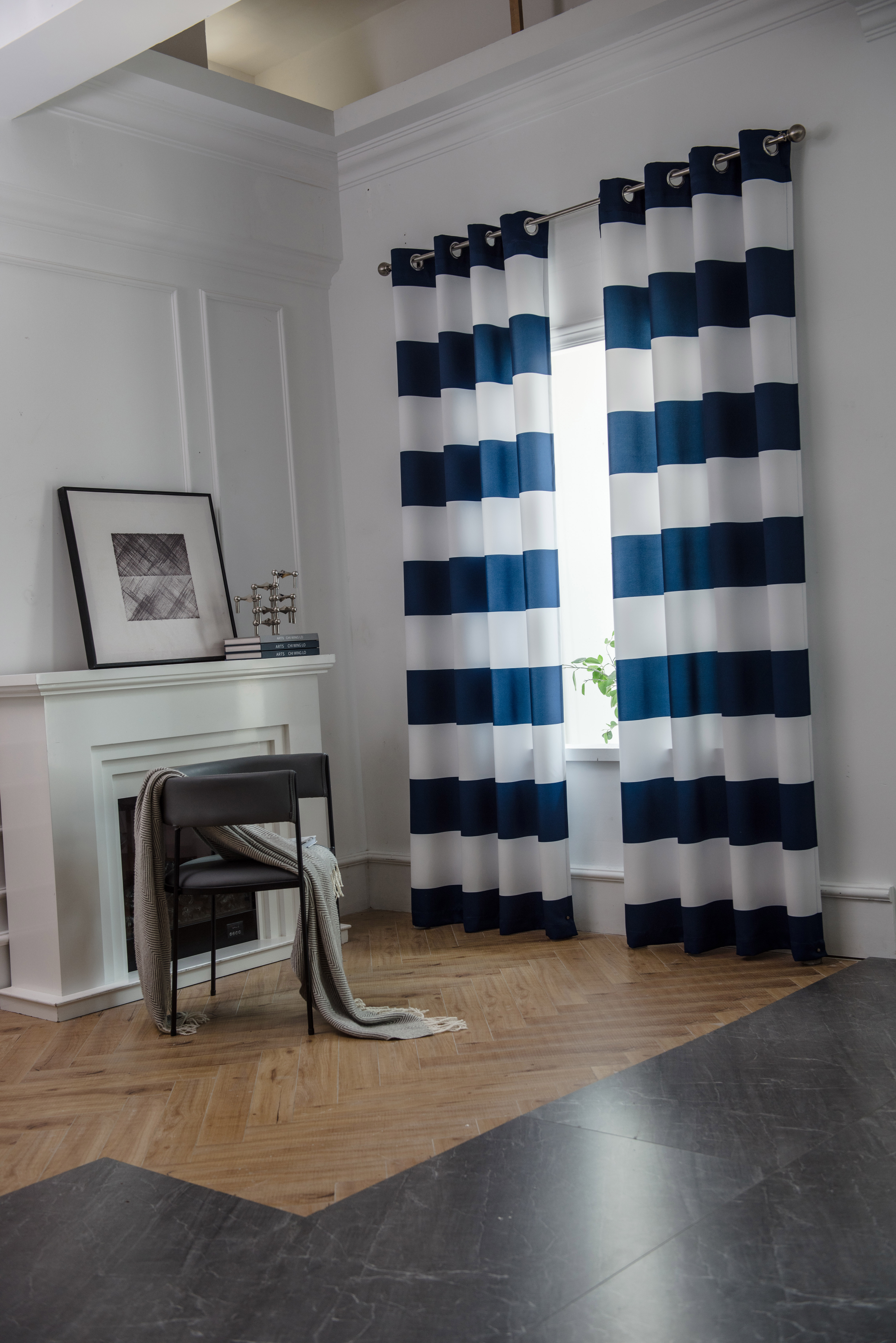 Amazon.com: DriftAway Navy Striped Room Darkening Curtains
