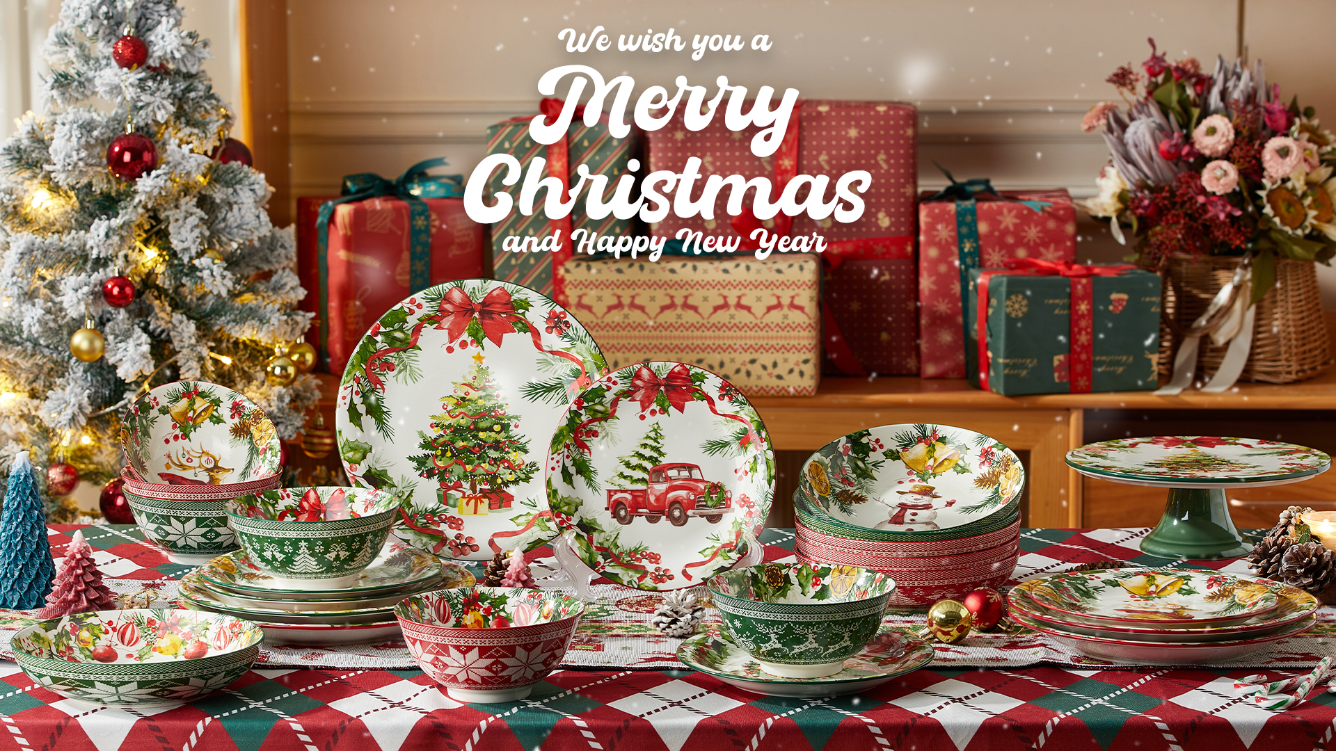 Amazon.com | Metahom Christmas Salad Plates, 8 Inch Ceramic Plate