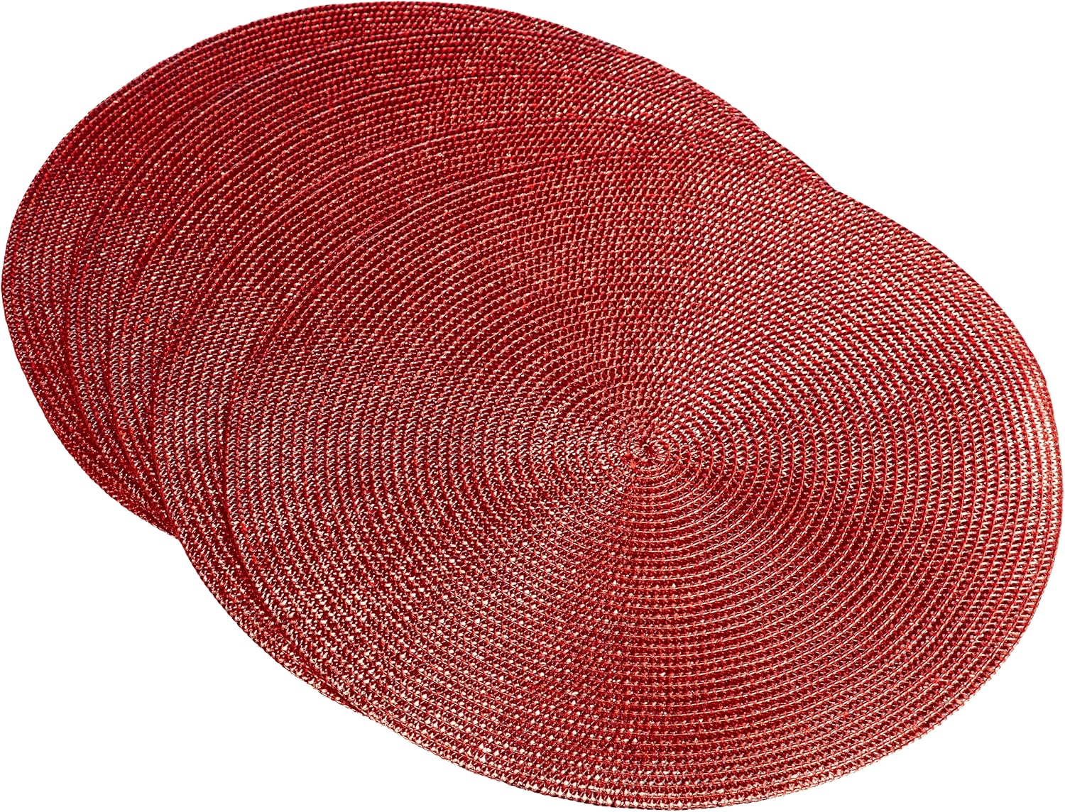 DII Woven Placemats Collection Metallic Round Placemat Set, 15", Gold, 6 Piece