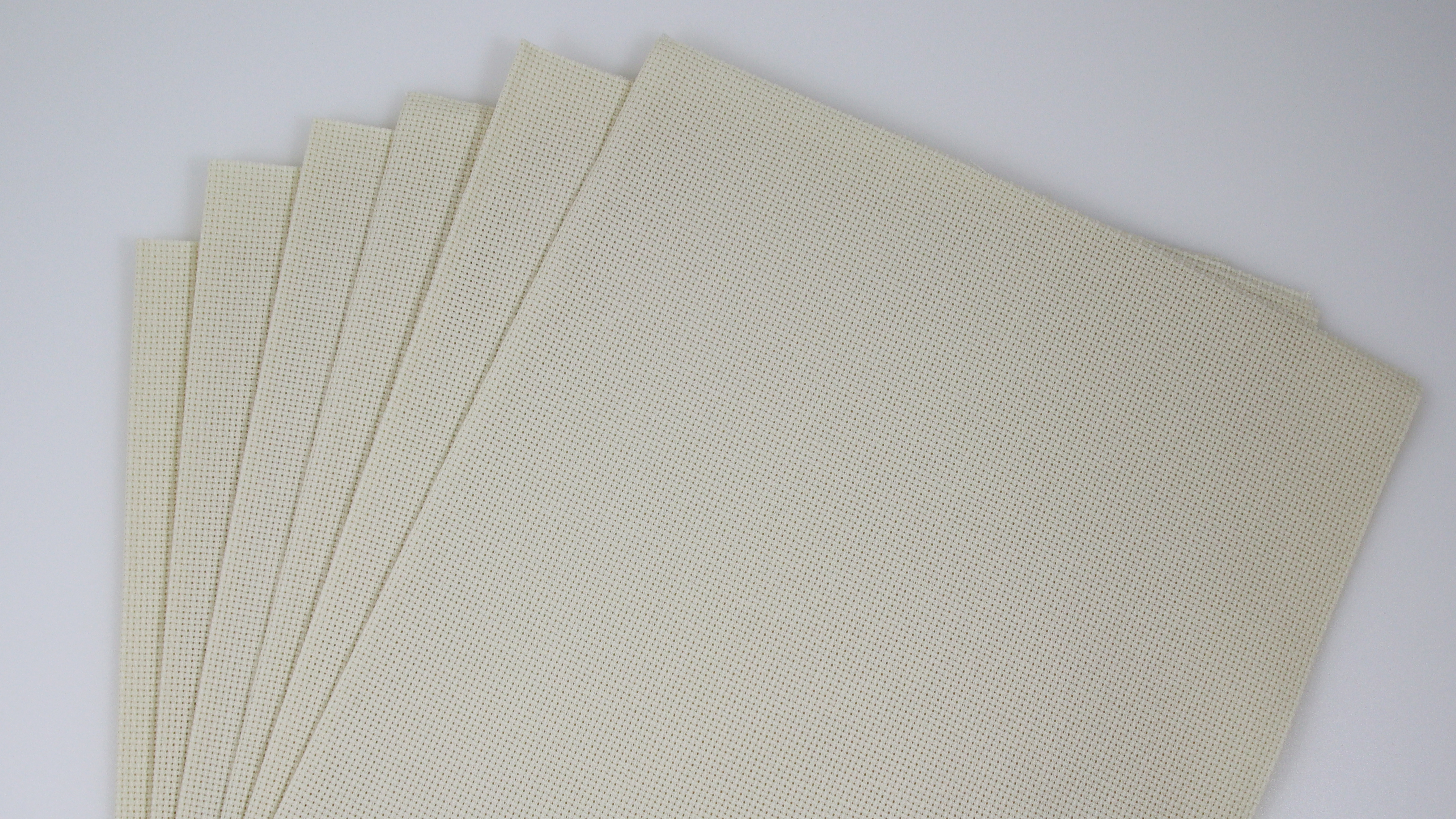 Image of KCS 4 /6 pc of 12 inch x 18 inch 30cmx45cm 16CT Counted Cotton Aida Cloth Cross Stitch Fabric (Cream, 6 pc)