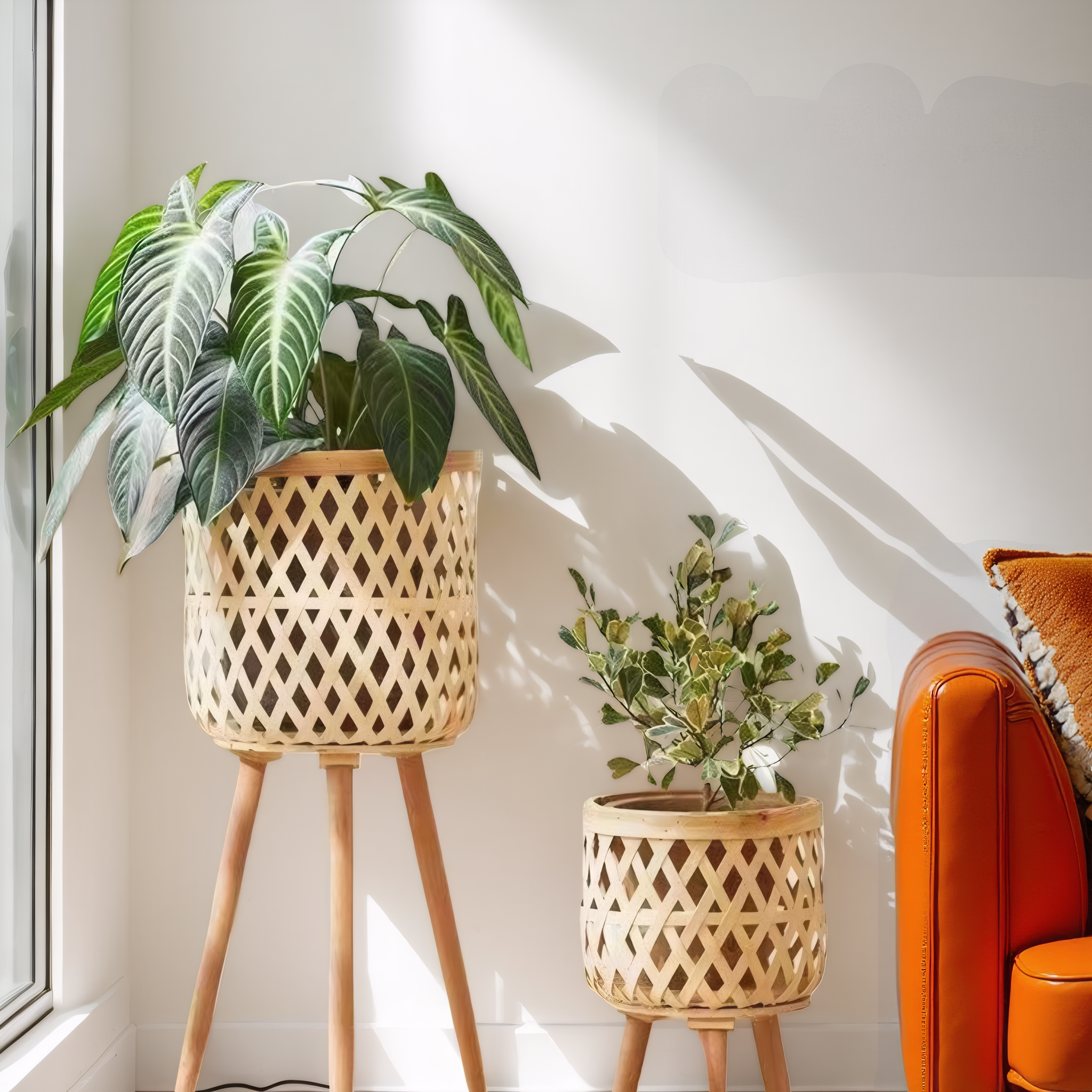 Amazon.com : LiliGloris Boho Rattan Plant Stand Set of 2