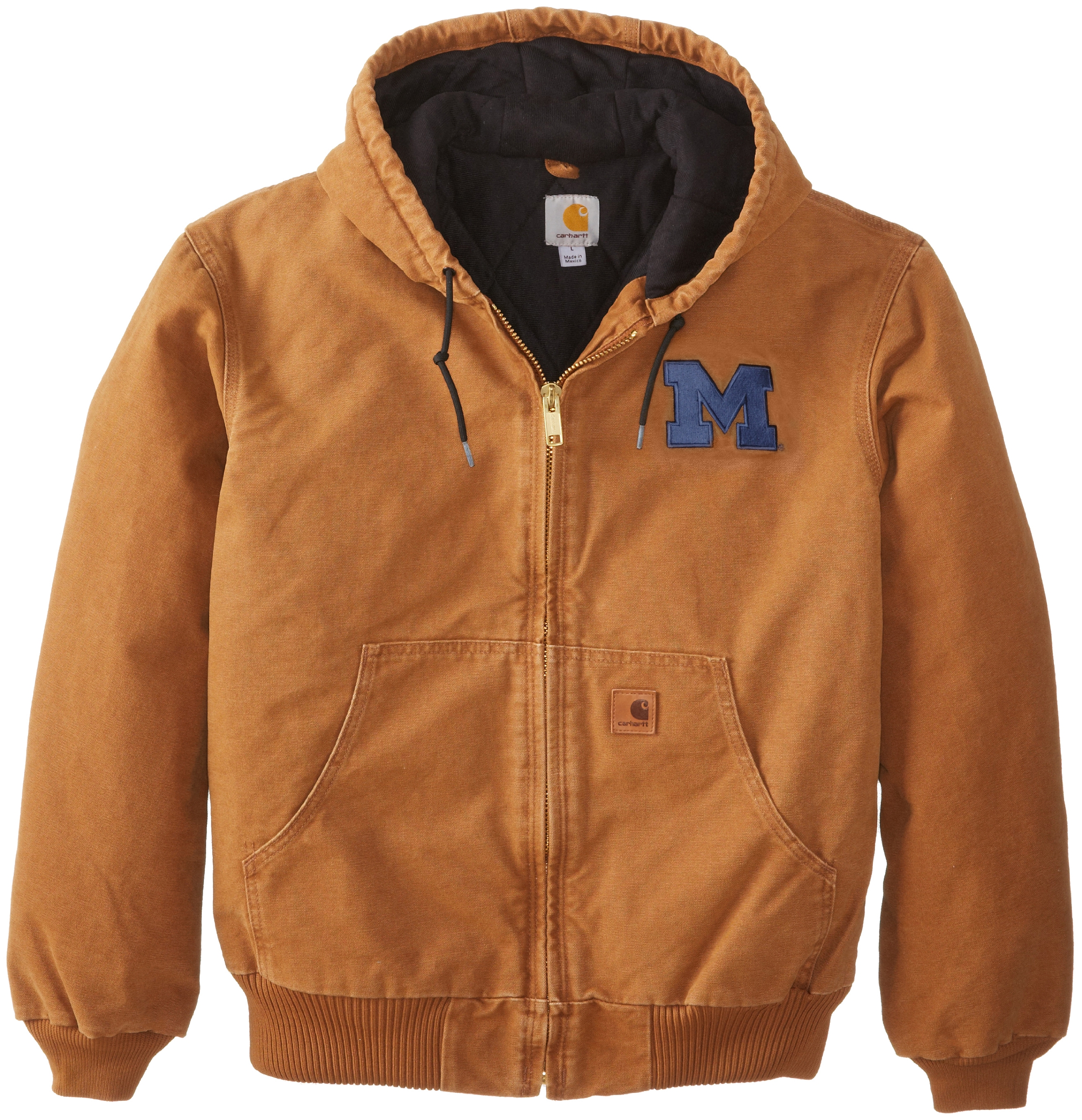 M*5様 １０'S　carhartt　アドバタイジングピン UNION MADE NCAA Michigan Wolverines Men's Quilted Flannel Lined Sandstone