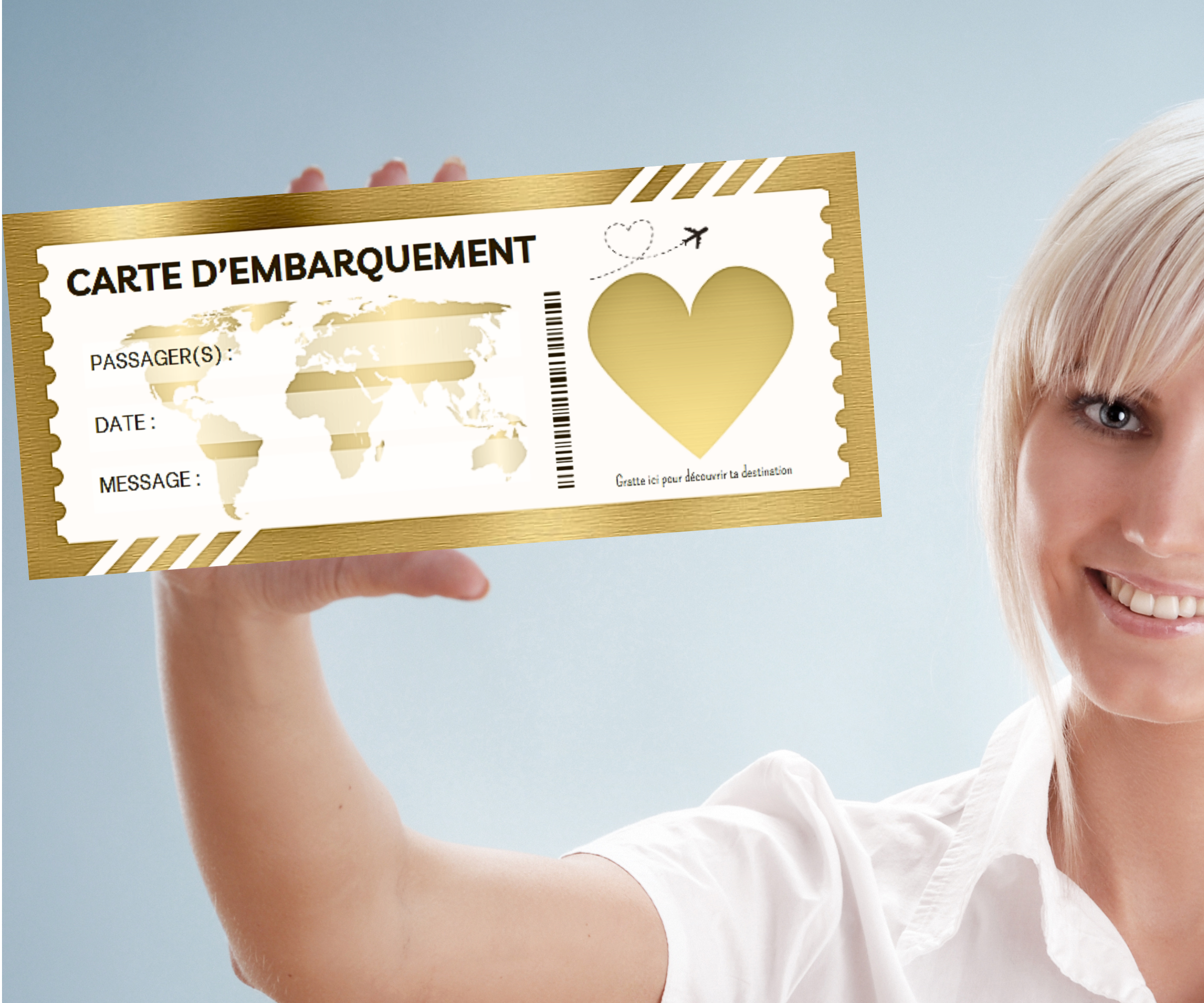 Carte à Gratter Voyage Surprise - Annonce Personnalisable Pour Cadeau Noël, Saint-Valentin Ou Week-end - 3