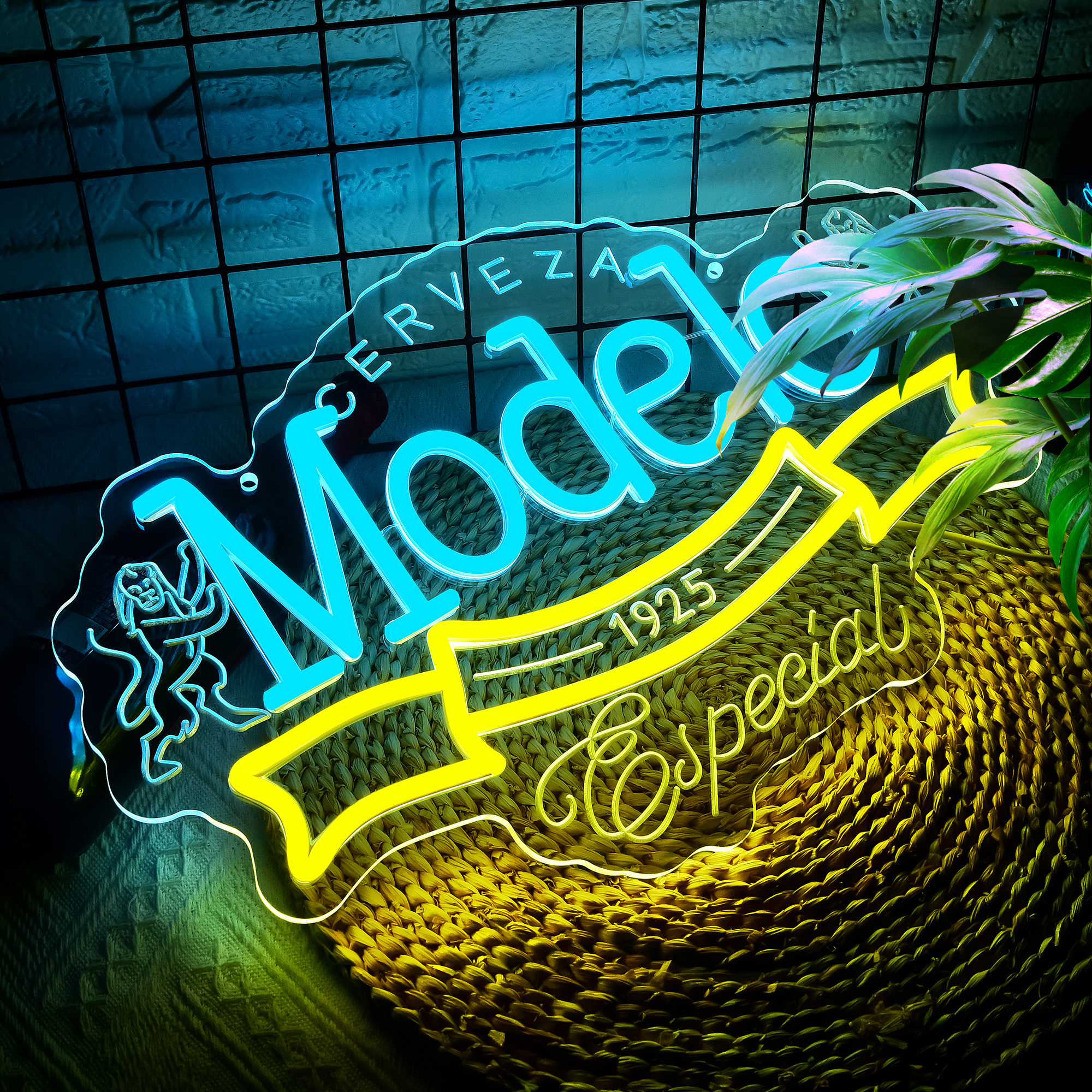 Image of Beer Neon Sign for Wall Decor Bar LED Light for Man Cave