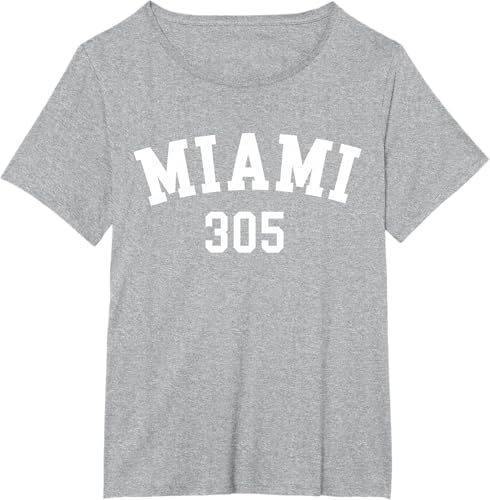 Miniatura 13 de Miami 305 USA American College Font T-Shirt Negro,Azul Marino,Azul Pastel,Arándano,Rojo,Plateado,Hierba,Verde Kelly,Marrón,Verde Oliva,Jaspeado