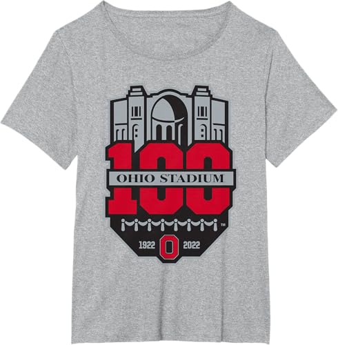 Miniatura 24 de Camiseta con licencia oficial de los 100 años del logotipo de fútbol del estado de Ohio, Negro Negro,Blanco,Rojo,Jaspeado Oscuro,Gris Jaspeado