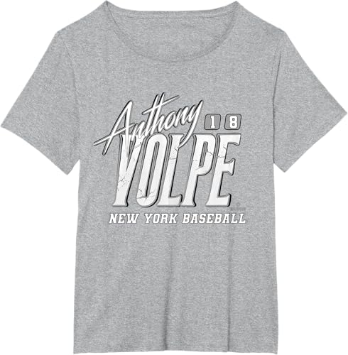 Miniatura 11 de Anthony Volpe New York Baseball Rock MLBPA - Camiseta, Azul Azul Marino,Gris Jaspeado