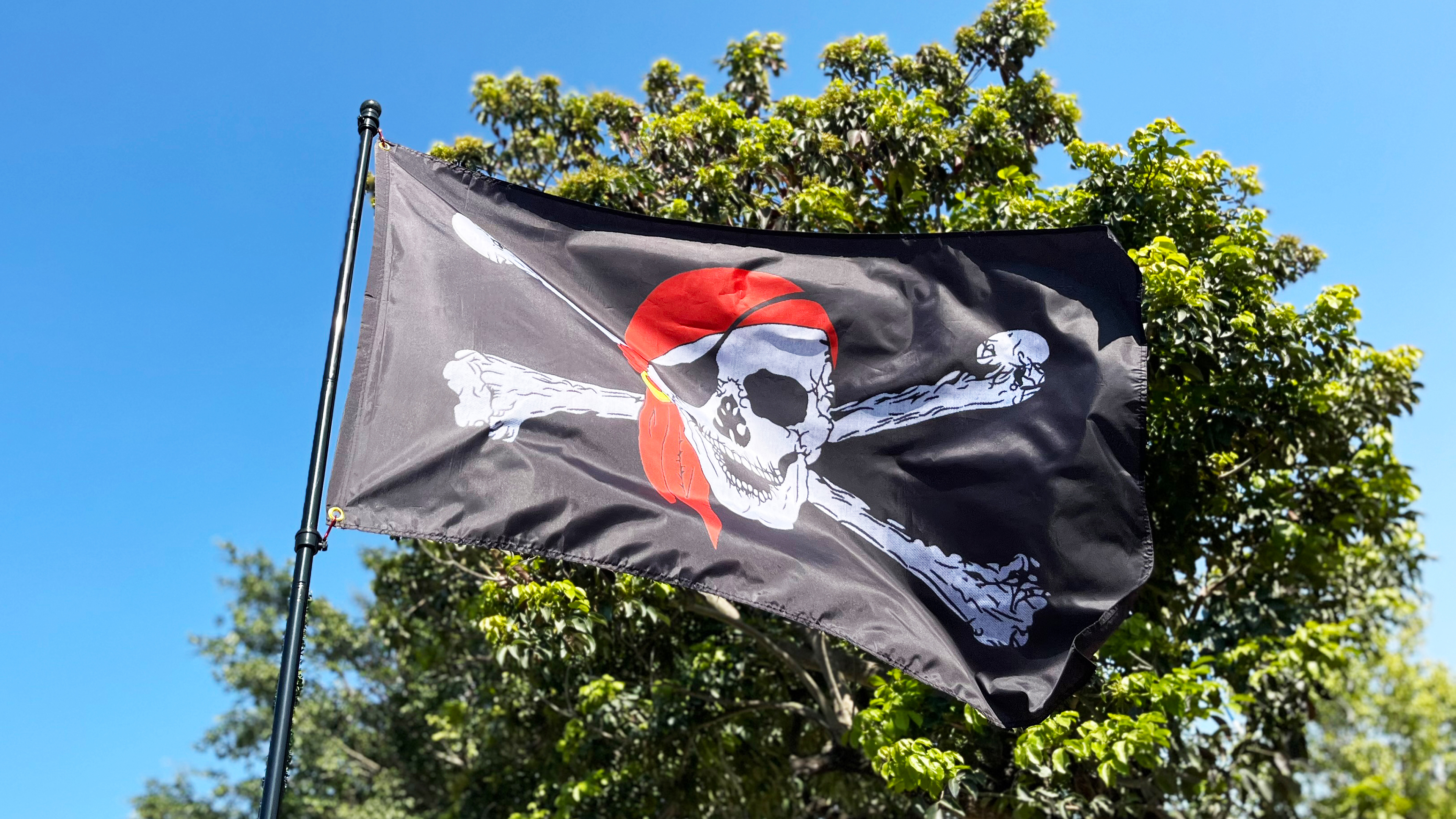 Pirate Flag Jolly Roger Flag Red Bandana Funny Flag 100 Poliestere Doppia Cucitura 2 Occhielli Mode 82