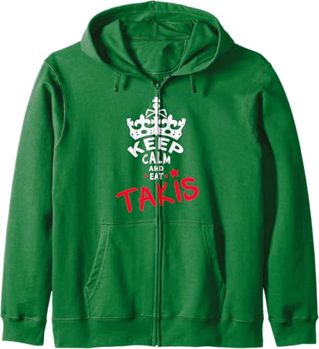 Miniatura 7 de Keep Calm And Eat Takis Sudadera con capucha con cremallera White Foodies Design, Negro -