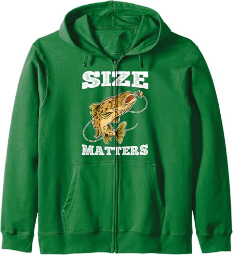Miniatura 5 de Size Matters Funny Fishing Fisherman Zip Hoodie