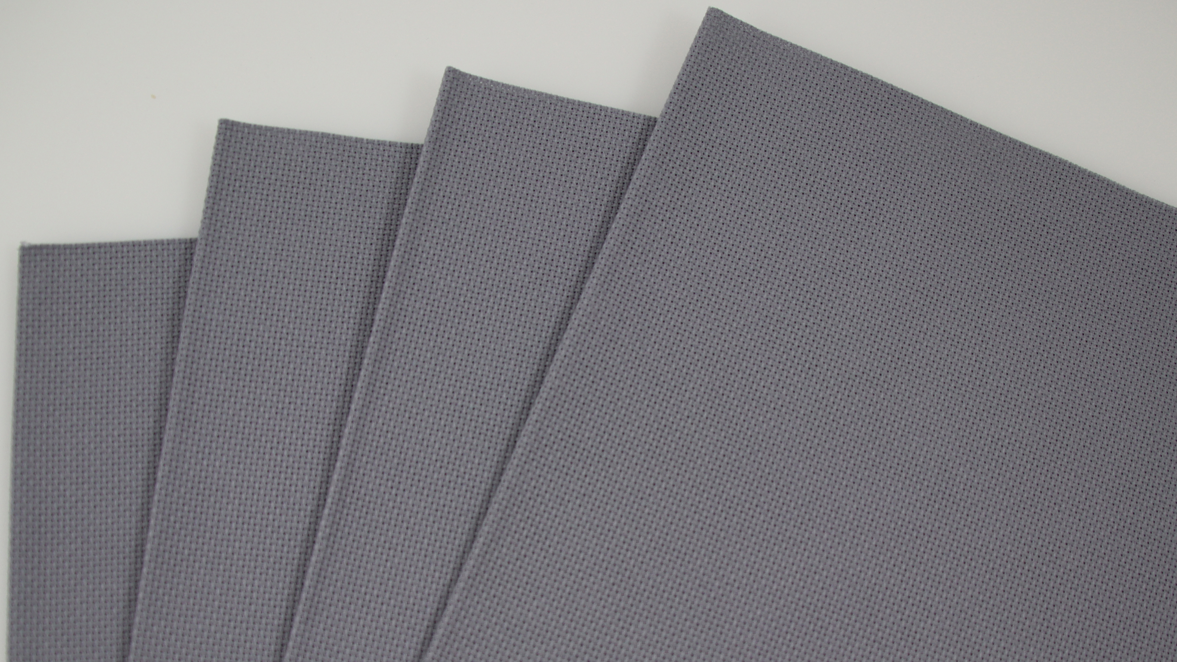 Image of KCS 4 /6 pc of 12 inch x 18 inch 18CT Counted Cotton Aida Cloth Cross Stitch Fabric (4 pc, Light Steel Grey)