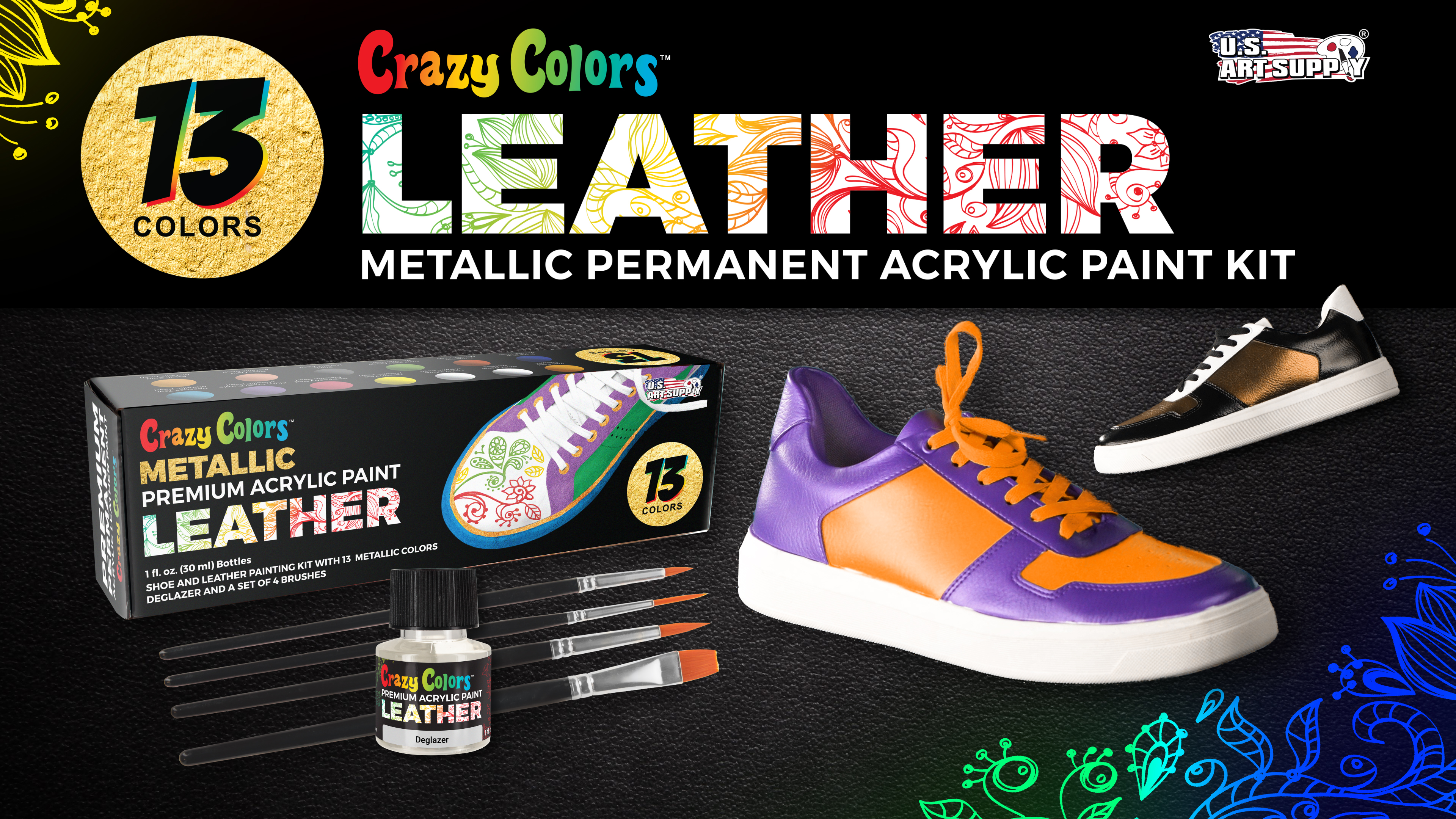 Amazon.com: Crazy Colors Premium Acrylic Shoe & Leather Paint Kit