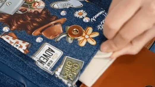 Nicole Lee Nikky Denim Messenger Style Handbag with Embellishments