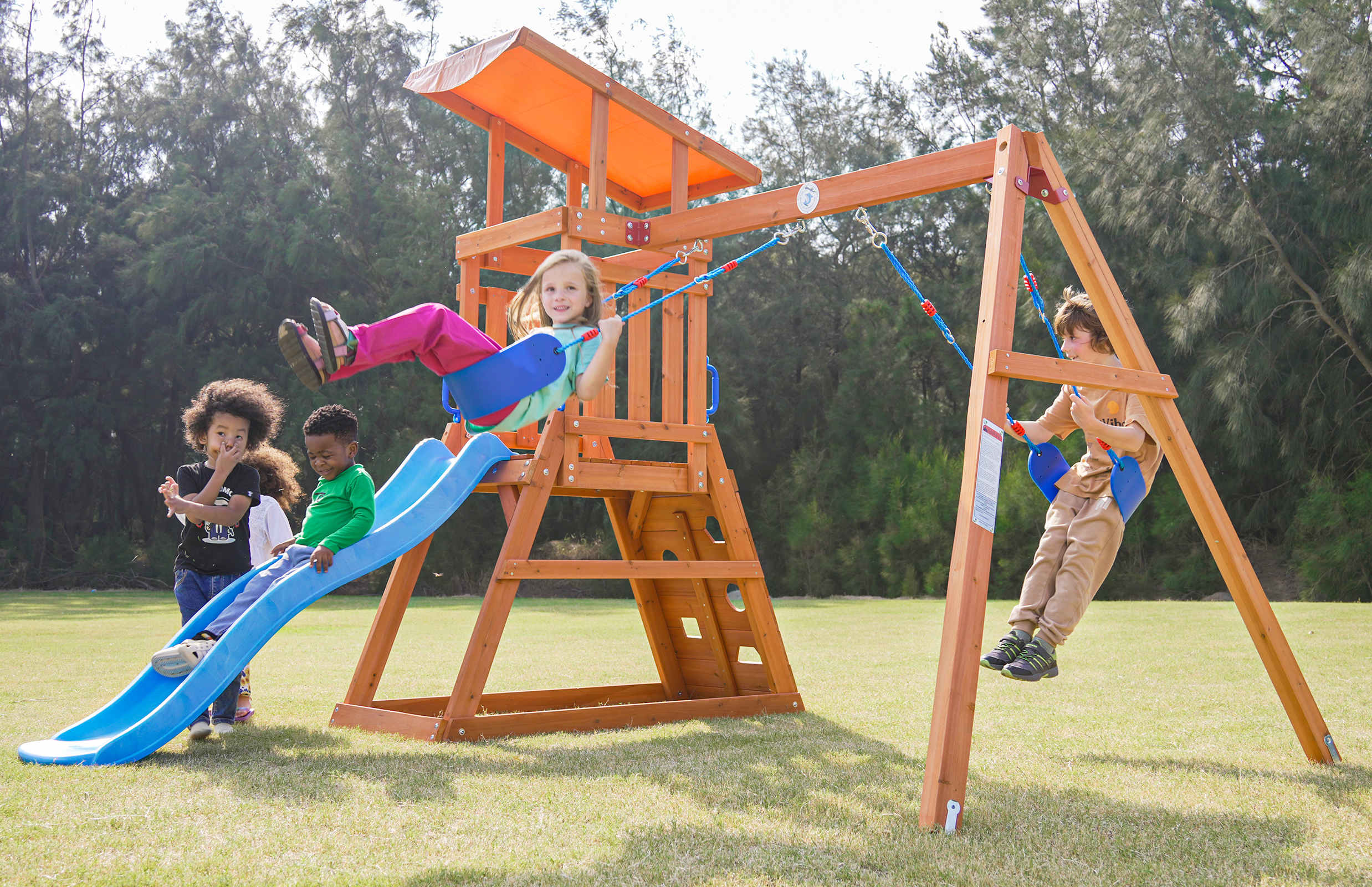 Wooden Swing Wilderness Gym Swing Set Swing Set Gorilla Playground