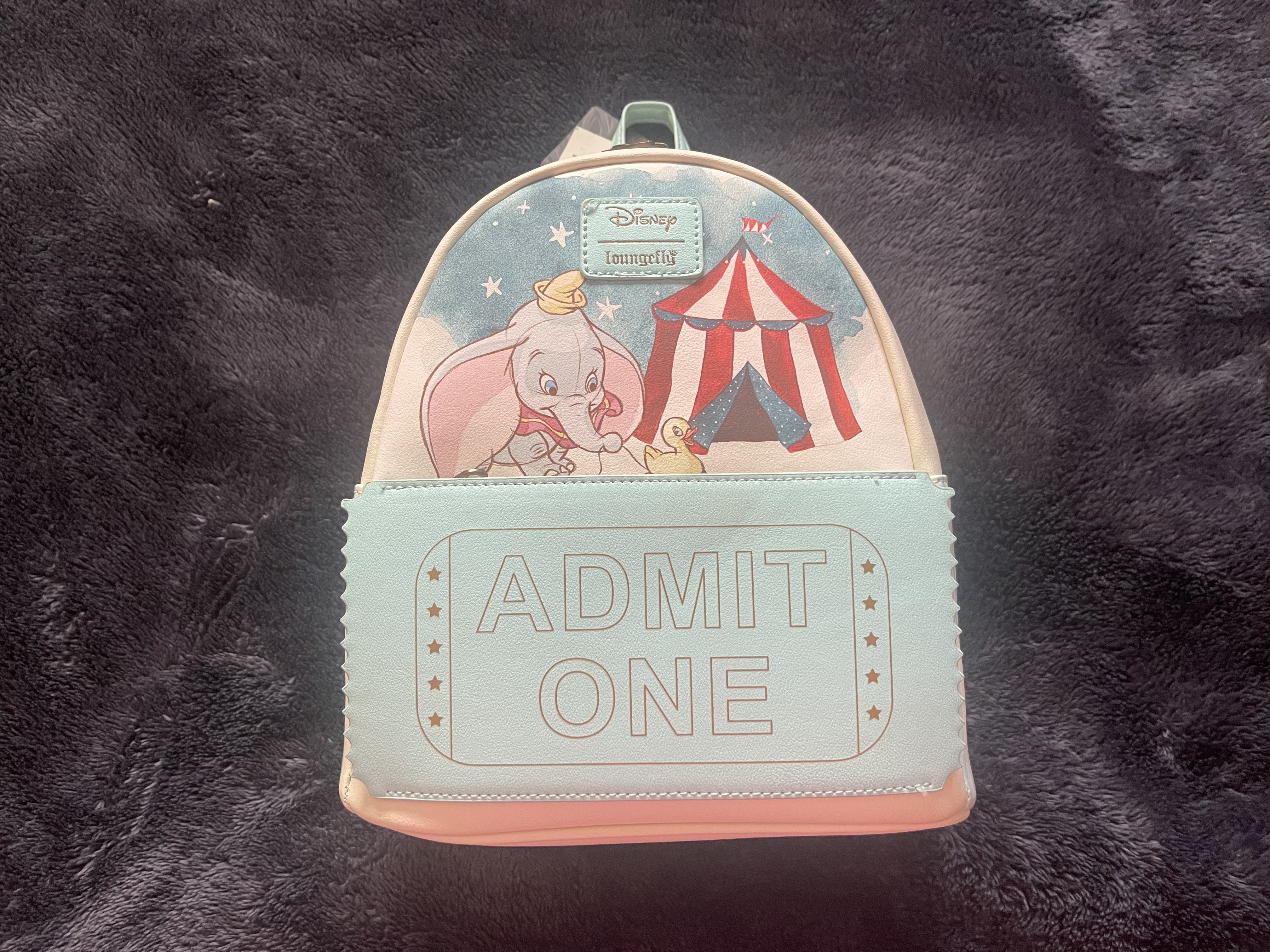 Watch Dumbo Loungefly mini back pack and wallet on Amazon Live