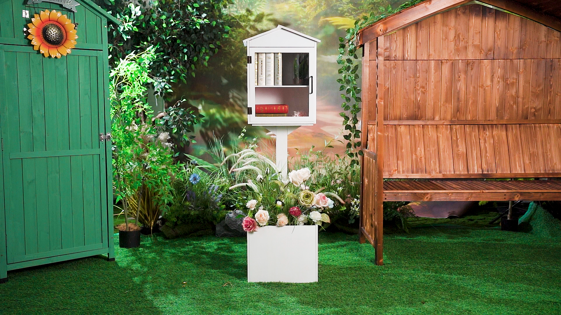 Amazon.com : Wonderjune Little Library Box Outdoor with Floor