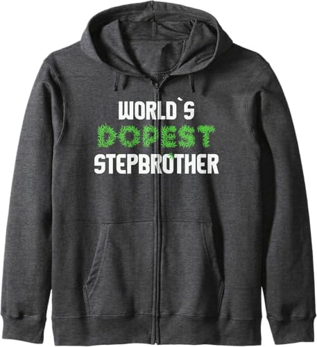 Miniatura 3 de Worlds Dopest Stepbrother Marihuana Pot Ganja Weed Cannabis Zip Hoodie
