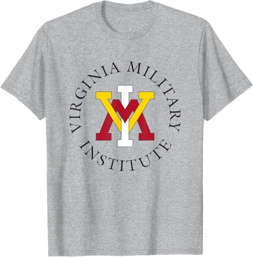 VMI Keydets Stamp Heather Gray - Camiseta con licencia oficial, Gris