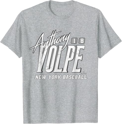 Miniatura 5 de Anthony Volpe New York Baseball Rock MLBPA - Camiseta, Azul Azul Marino,Gris Jaspeado