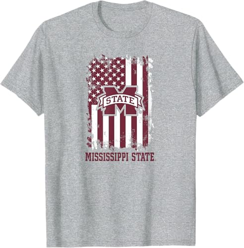 Miniatura 7 de Camiseta patriótica retro con bandera estadounidense de los Mississippi State Bulldogs, Negro -