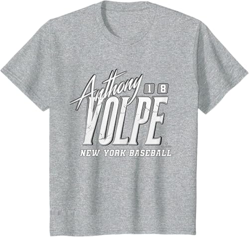 Miniatura 6 de Anthony Volpe New York Baseball Rock MLBPA - Camiseta, Azul Azul Marino,Gris Jaspeado