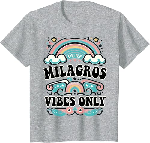 Miniatura 7 de MILAGROS Vibes Only Cute Retro Girls MILAGROS Name T-Shirt