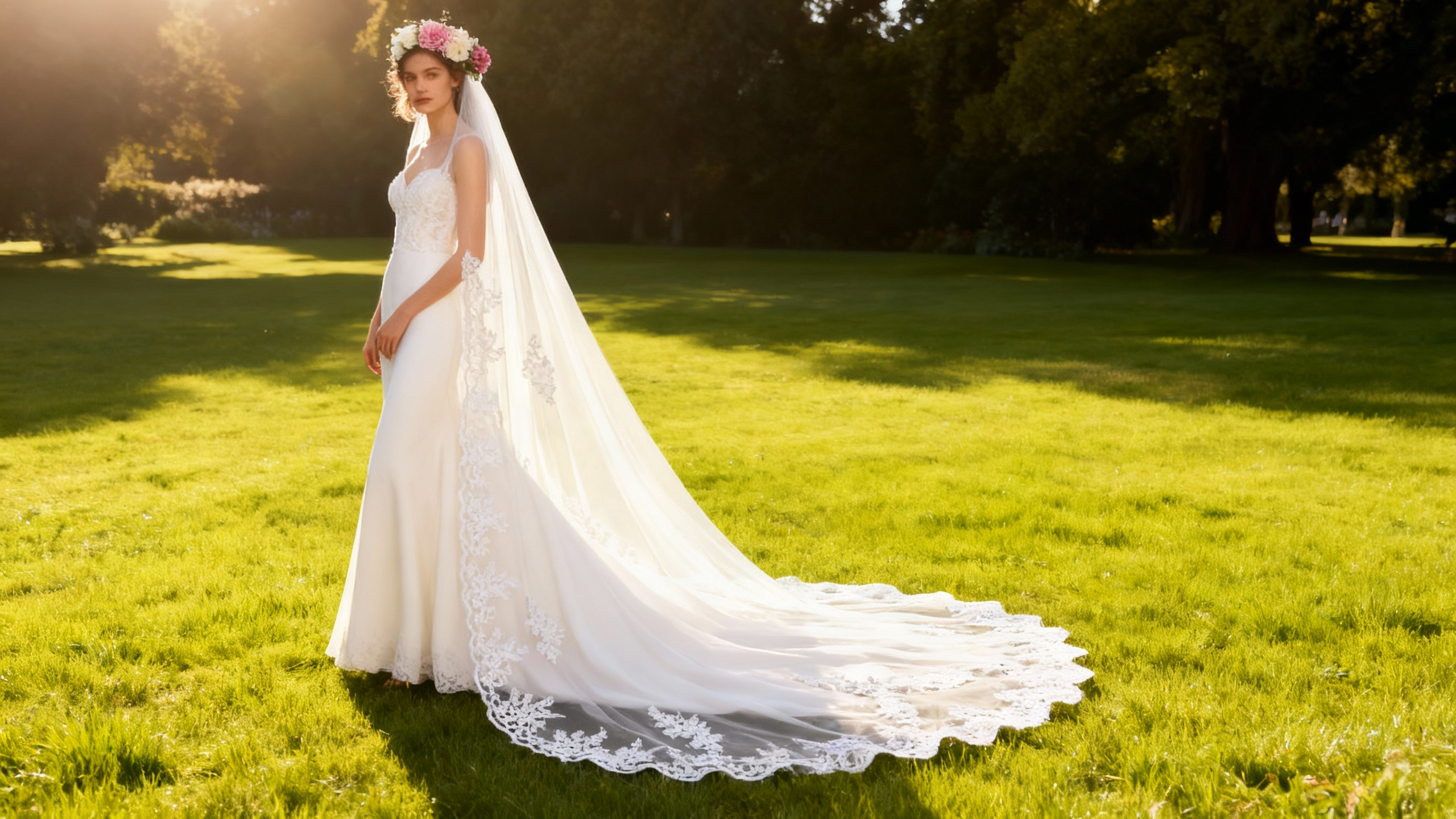 Bmirth Bridal Veil Cathedral Long Wedding Veils Lace Veils for