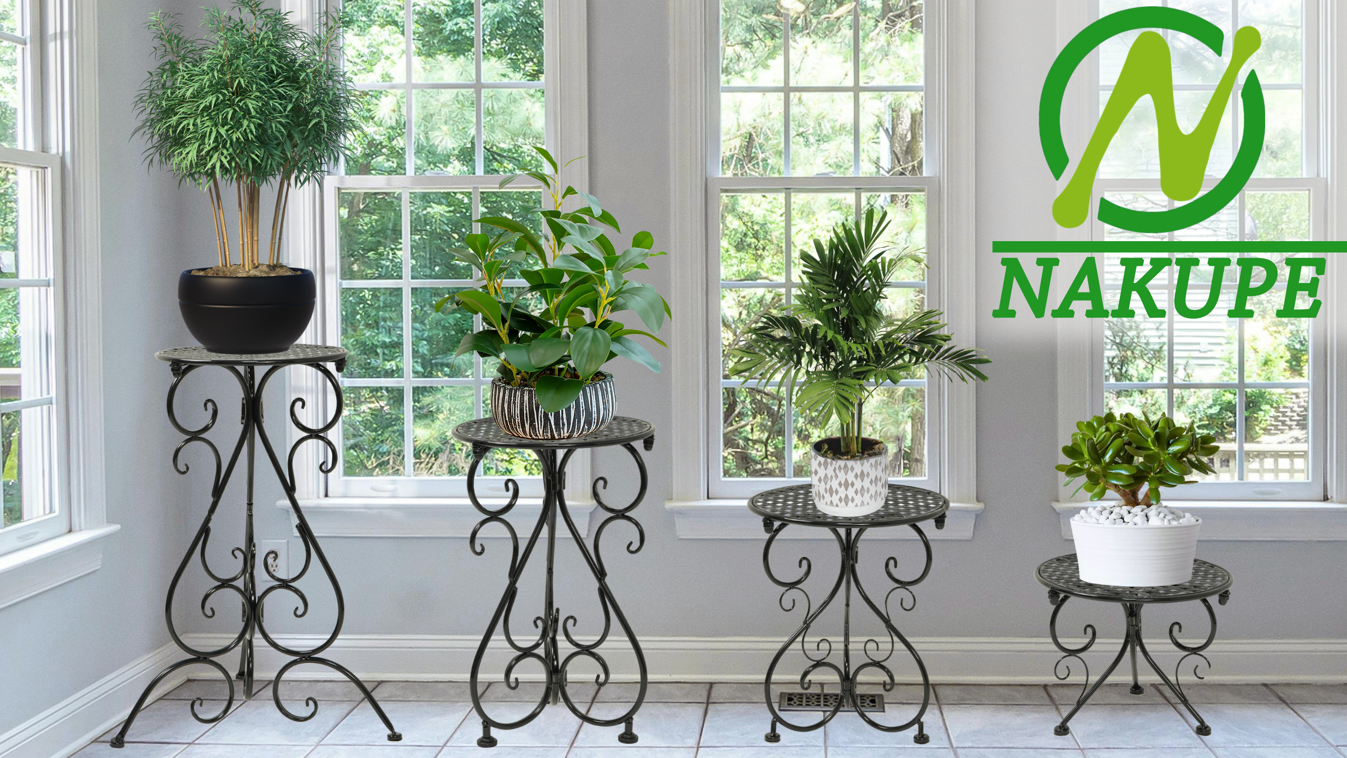 Amazon.com : NAKUPE 4-Pack Metal Plant Stand for Indoor Outdoor